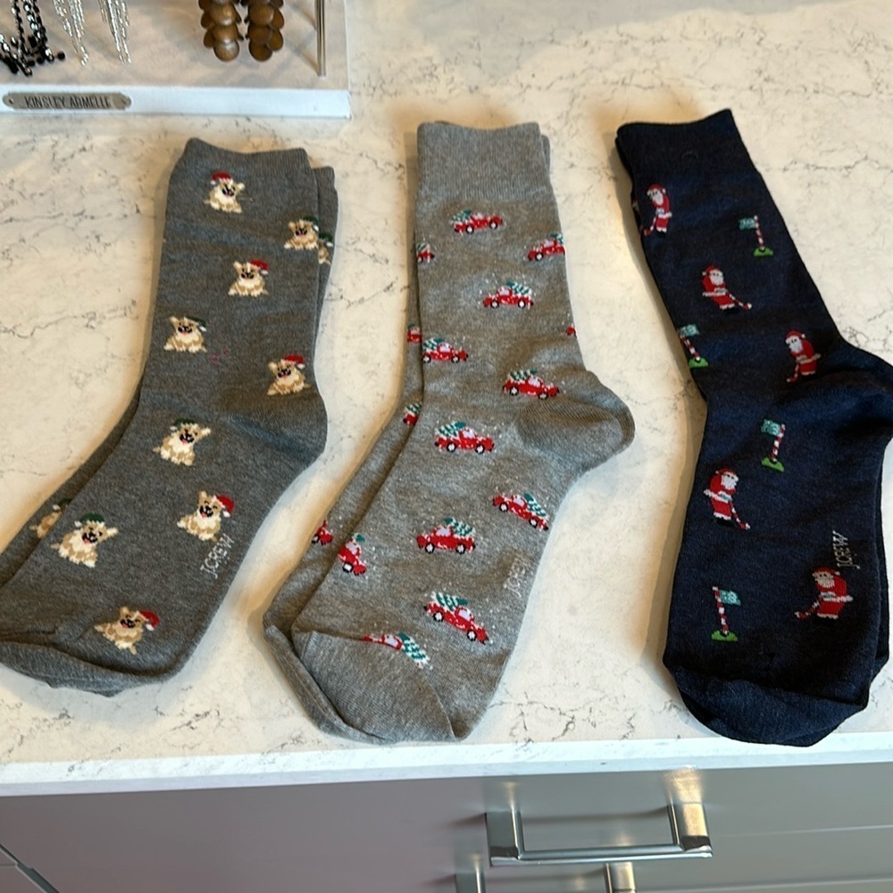 J Crew 3 pack of Christmas socks
